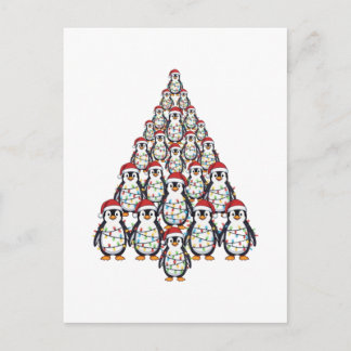 Pinguino Árbol de Navidad Sombrero de Santa Luces