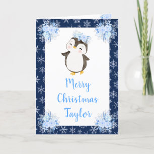 Pingüino Ártico de Invierno Feliz Navidad