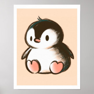 Pingüino Bebé - Impresión de Arte para Guardería