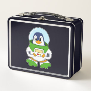 Pingüino como astronauta con disfraz