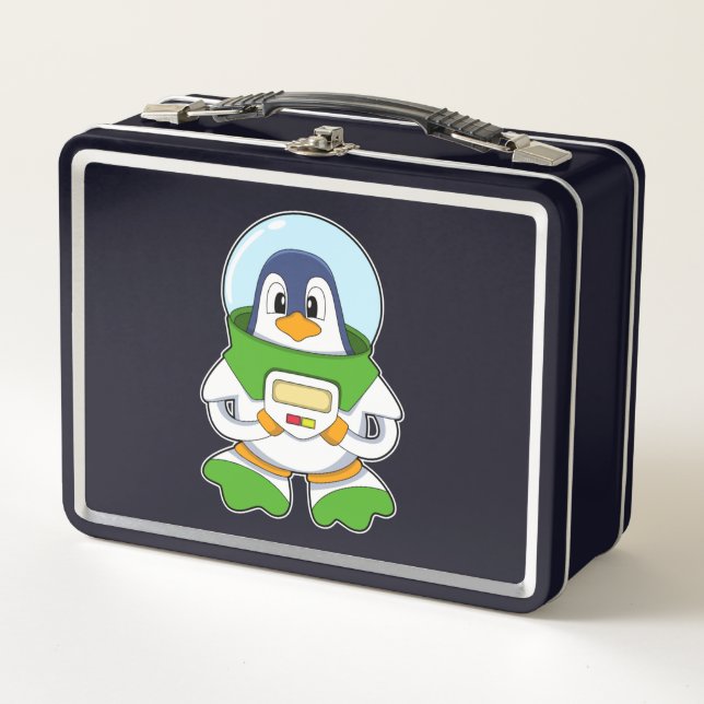 Pingüino como astronauta con disfraz (Anverso)