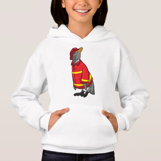 Pingüino como bombero con casco (Anverso)