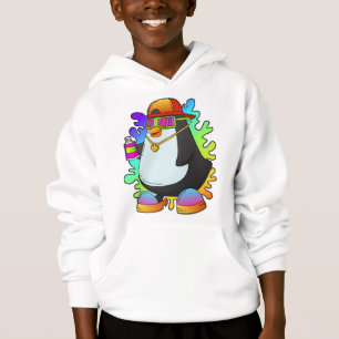 Pingüino como pintor con rociado