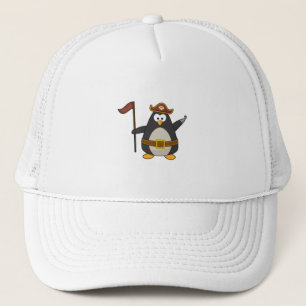 Pingüino como pirata con cinturón pirata y Gorra