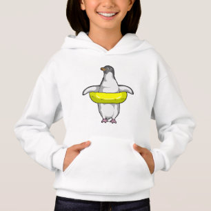 Pingüino con anillo de natación