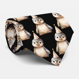 Pingüino con corbata de cuello de sombrero de cump