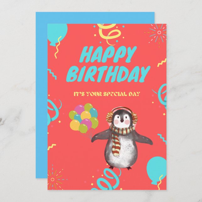 Pingüino con globos (Anverso / Reverso)