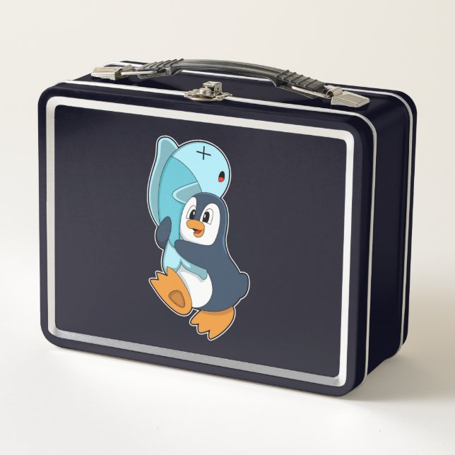 Pingüino con pescado (Anverso)