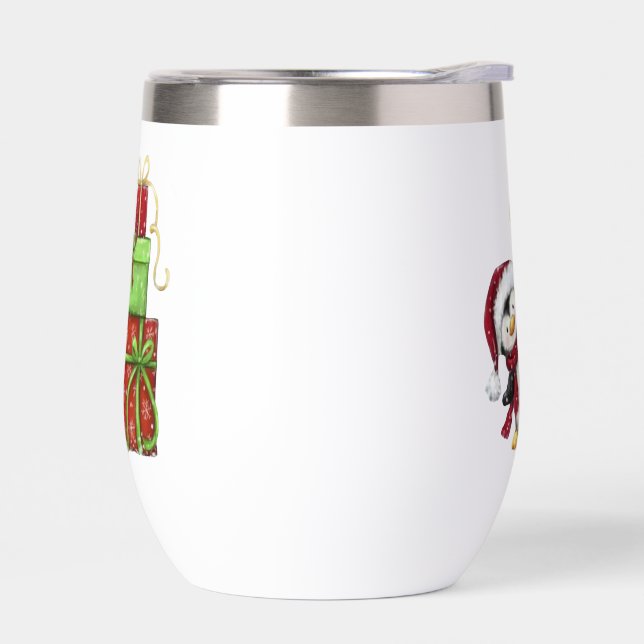 Pingüino con regalos - Decoración divertida festiv (Izquierdo)