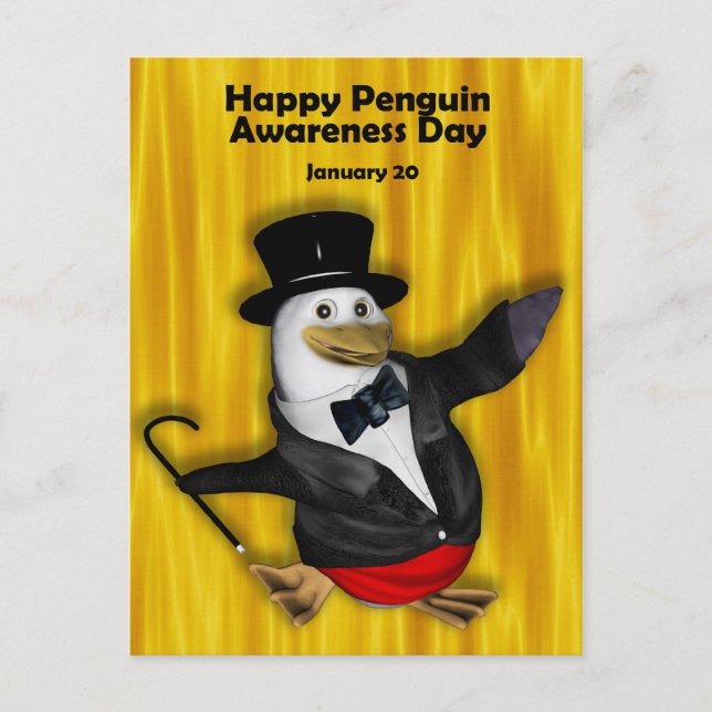 Pingüino conciencia día postal ~ 20 de enero (Anverso)