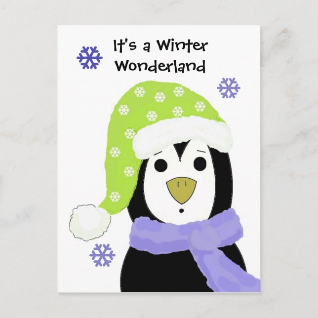 Pingüino de dibujos animados de Navidad (Anverso)