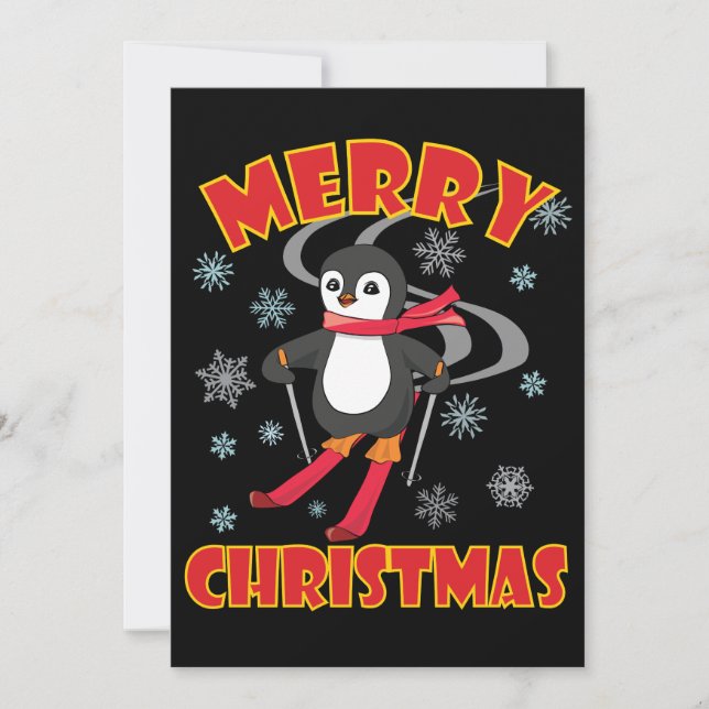Pingüino de esquí navideño (Anverso)