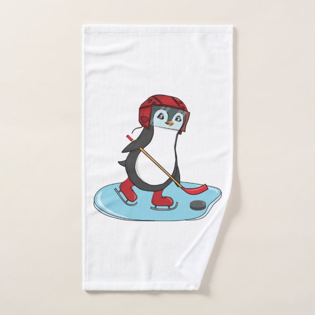 Pingüino de hockey sobre hielo (Toalla de mano)