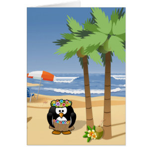 Pingüino de Hula en el ilustracion del dibujo