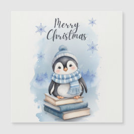 Pingüino de Navidad en acuarela