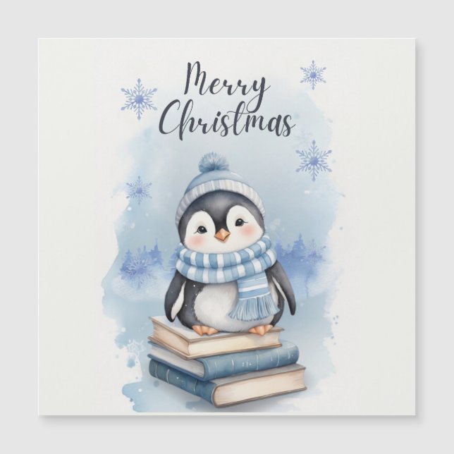 Pingüino de Navidad en Acuarela (Anverso)