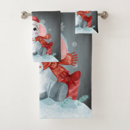 Pingüino de Navidad para niños con toalla de baño