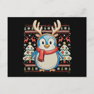 Pingüino de Navidad Suéter Feo de Navidades Nieve