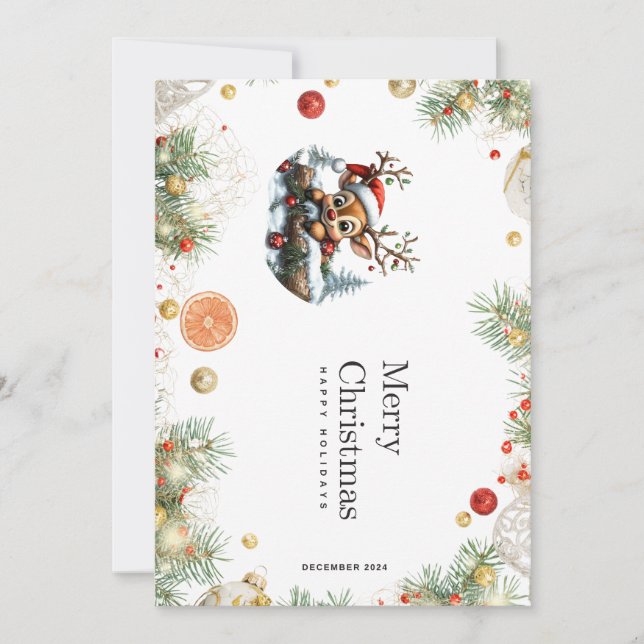 Pingüino de Navidades dorables con tarjeta de pres (Anverso)