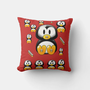 pingüino decore de almohada de lanzamiento