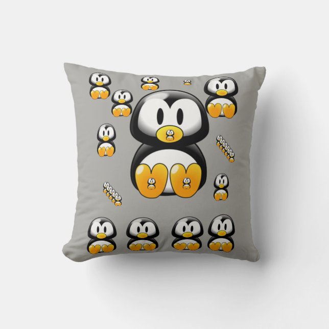 pingüino decore de almohada de lanzamiento (Anverso)
