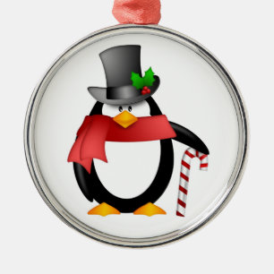Pingüino del caballero con el ornamento del bast
