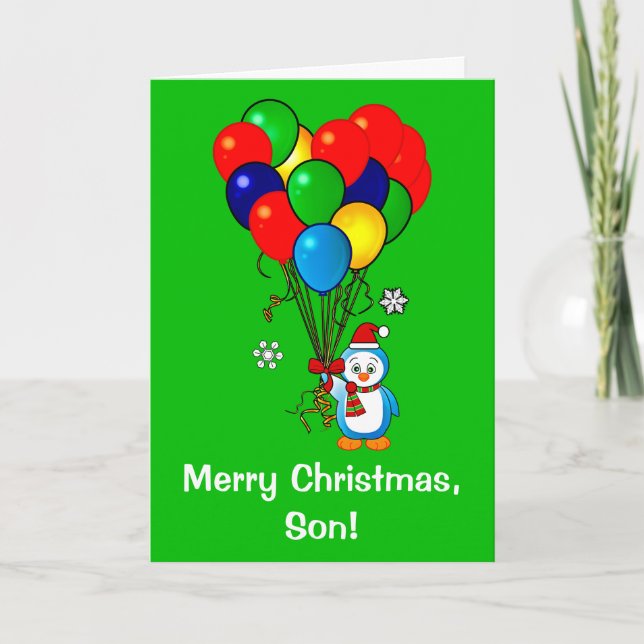 Pingüino del hijo de las Felices Navidad con los (Anverso)