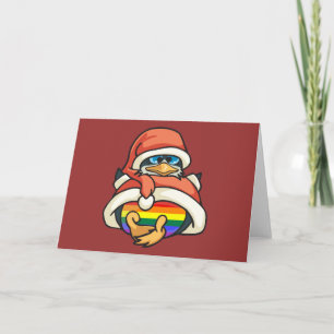 Pingüino del navidad del arco iris