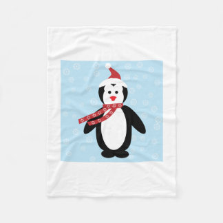 Pingüino del navidad en manta del paño grueso y