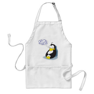pingüino el dormir que soña sobre delantal de los