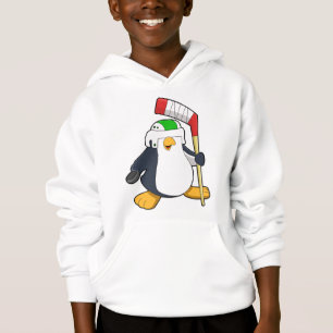 Pingüino en hockey sobre hielo con bastón de hocke