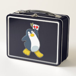 Pingüino en Poker con tarjetas de póker