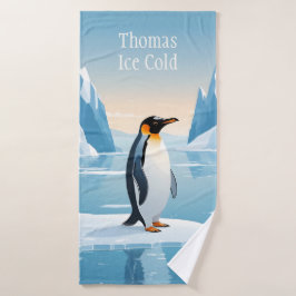 Pingüino en témpano de hielo en paisaje helado
