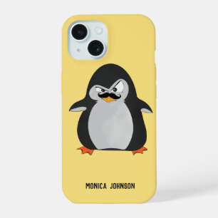 Pingüino Enfadado Divertido Lindo Negro Gris Naran