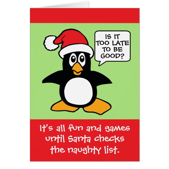 Pingüino Es demasiado tarde para ser un buen Navid (Frente)
