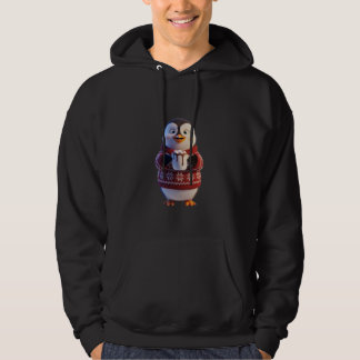 Pingüino Esponjoso con Cacao Caliente y Suéter de