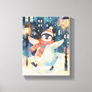 Pingüino Feliz – Arte de Pared para Guardería Acua