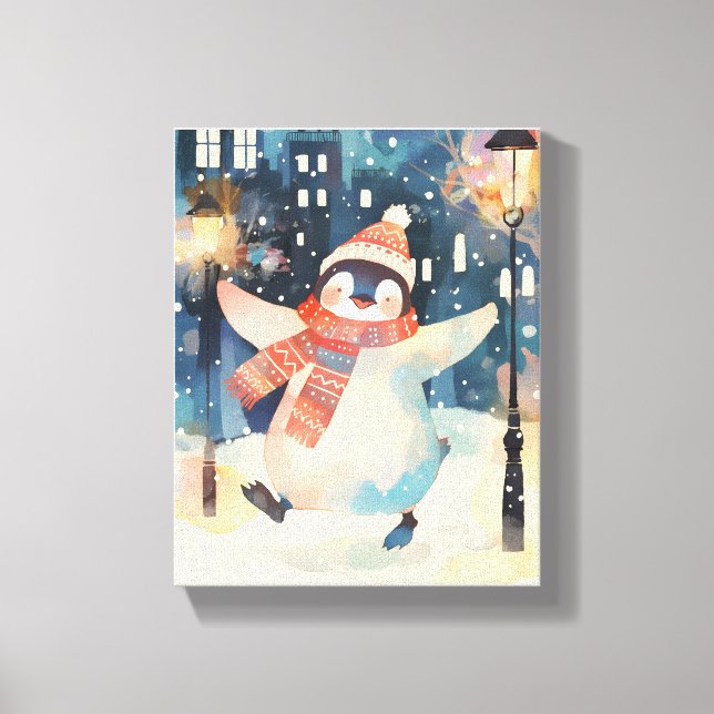 Pingüino Feliz – Arte de Pared para Habitación de  (Anverso)