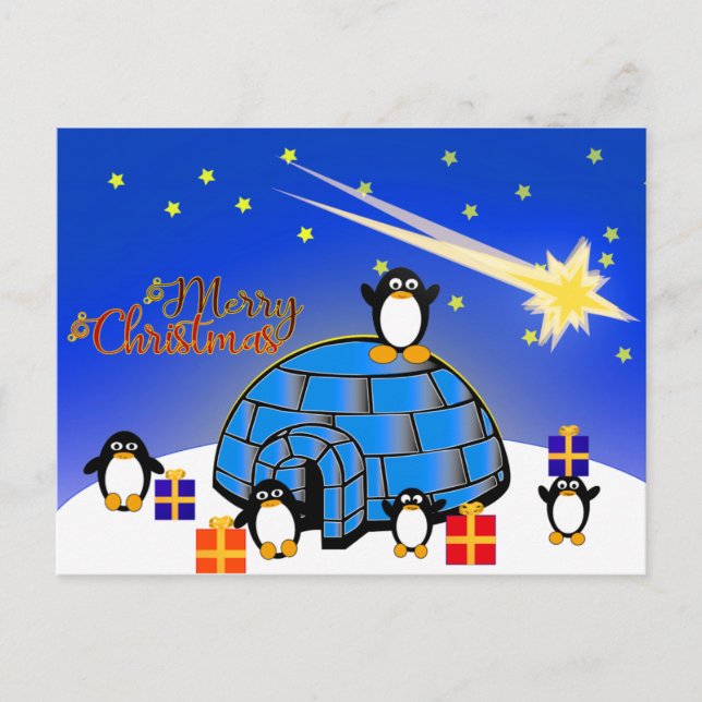 Pingüino feliz Navidad (Anverso)