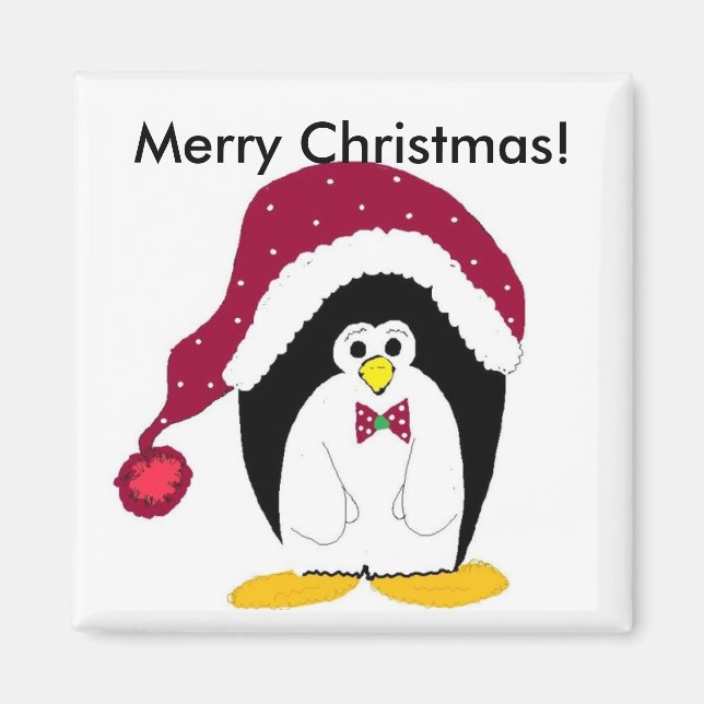 Pingüino Feliz Navidad - imán (Frente)