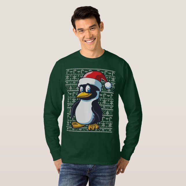 Pingüino feo del suéter del navidad (Anverso completo)