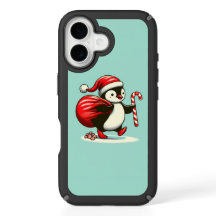 Pingüino festivo con candy cane