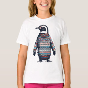 Pingüino Festivo en un Suéter Colorido