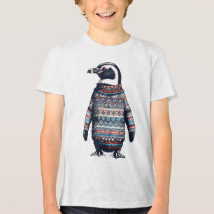 Pingüino Festivo en un Suéter Colorido