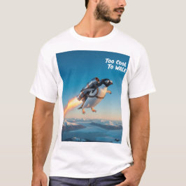 Pingüino gracioso con una camiseta de Jetpack