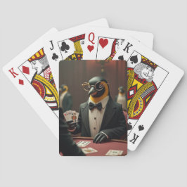 Pingüino jugando cartas de póquer