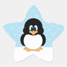 Pingüino lindo con Pegatinas de copas de nieve