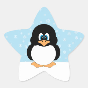 Pingüino lindo con Pegatinas de copas de nieve