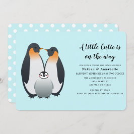 Pingüino lindo ducha de bebé Invitación