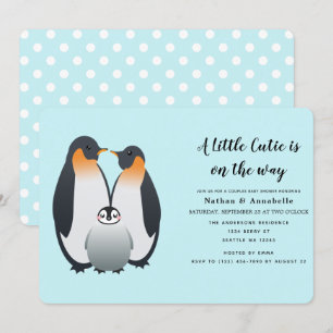 Pingüino lindo ducha de bebé Invitación